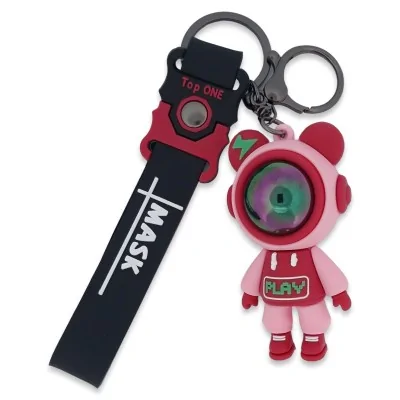 Schlüsselanhänger Astronautin rosa Mädchen mit Teddybär-Ohren