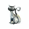 Broche magnética Gato Plateado y negro Art Déco