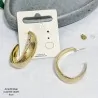 Aros Dorados Martillados | Pendientes de Acero Inoxidable 4cm