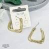 Golden Steel Triangle Hoops | Modern Geometric Earrings