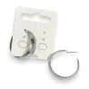 Stainless Steel Silver Hoop Earrings with Embossed Pattern