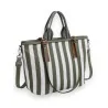 Bolsa de mão Donna Aléssia - Design elegante listrado em cáqui e branco | Moda Tendência