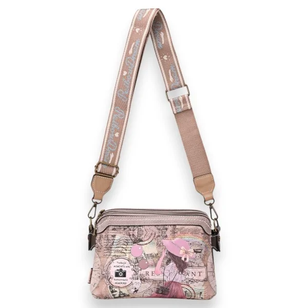Bolsa Transversal Sweet Candy Urban Vintage Rose Taupe