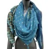 Foulard 4 lati Patchwork Quattro Blu Pavone