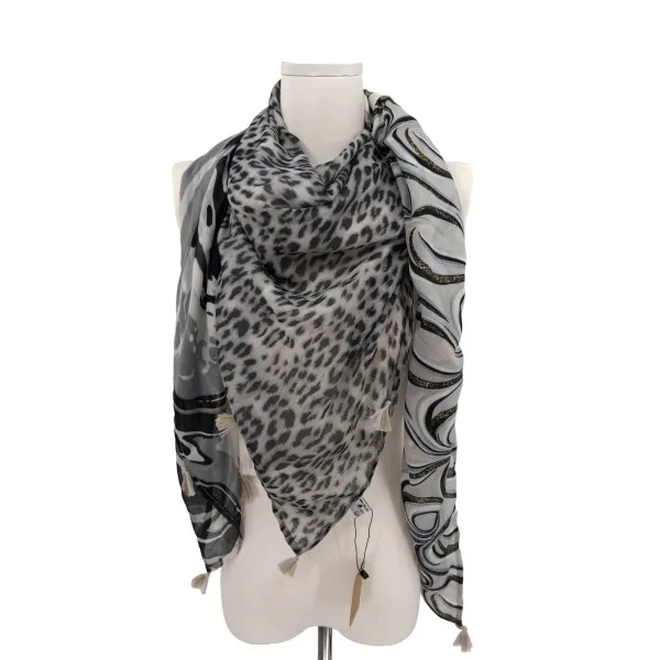 Bufanda Patchwork Leopardo Glamurosa 4-en-1