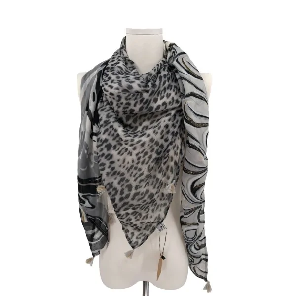 Sciarpa Patchwork Leopardato Glamour 4-in-1