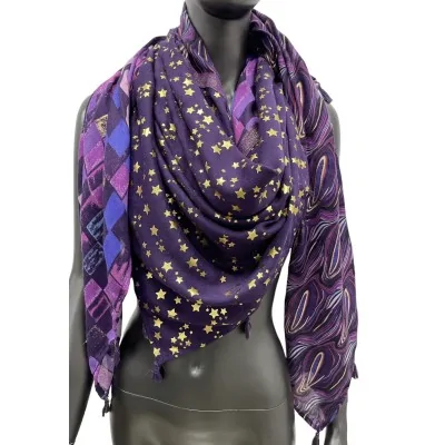 Foulard Patchwork violet...