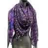 Foulard Patchwork viola Stellato Cosmos 4-in-1