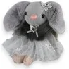 Schlüsselanhänger Ballerina-Hase im grauen Tutu | Elegantes Mode-Accessoire 14cm