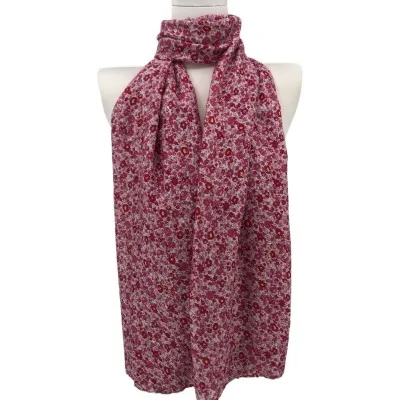 Lenço Liberty Floral framboesa fúcsia