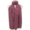 Liberty Scarf with Raspberry and Fuchsia Floral Pattern