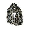 Foulard Léopard Luxe en Polyester avec Fils Dorés - Accessoire Mode Élégant