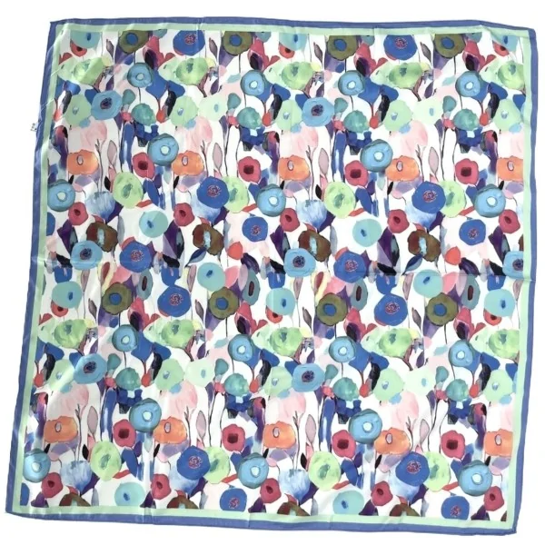 Lenço Quadrado Floral Primavera Pastel