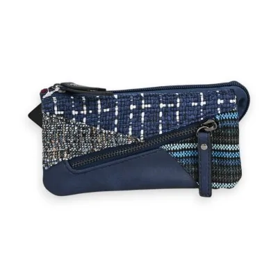 Melanie Paris Blue Patchwork Wallet Melanie Paris Blue Patchwork Wallet