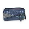 Cartera de Mujer Patchwork Azul Mélanie Paris - Diseño Moderno y Elegante