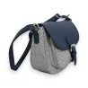 Melanie Paris Vintage Navy Shoulder Bag - Elegant & Functional Design