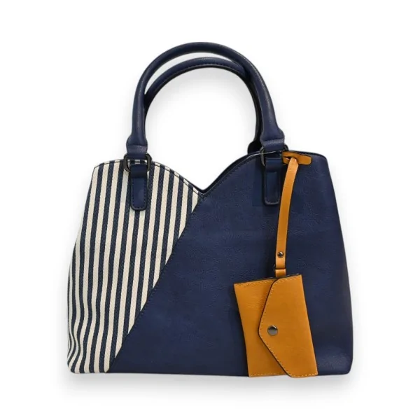 Bolsa Marina Listrada Azul Marinho