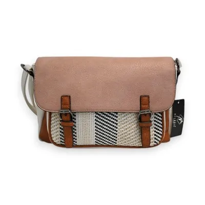 Melanie Paris Tricolor Pastel Satchel-Style Crossbody Bag