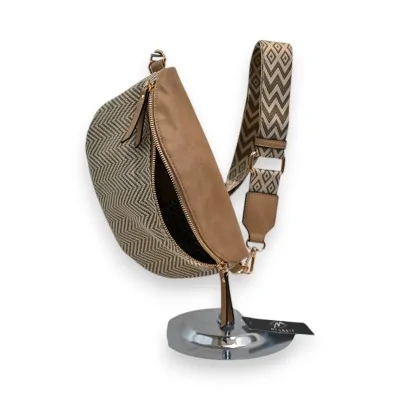 Sac Banane Chevron Beige...