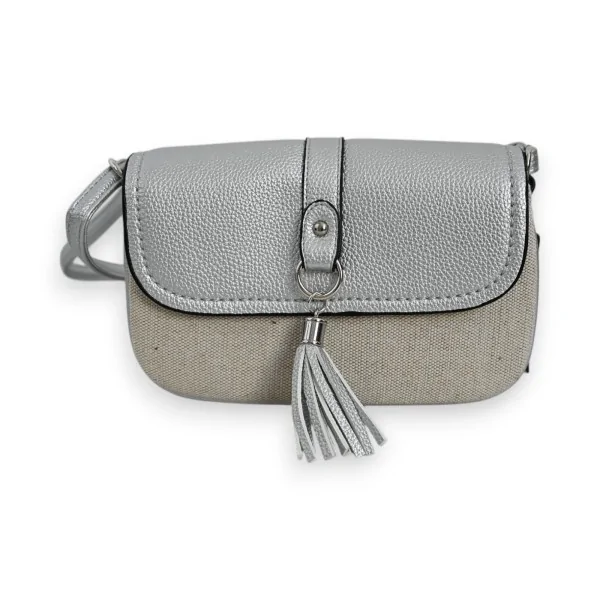 Bolsa tiracolo Mélanie Paris Vintage Linho e prateado