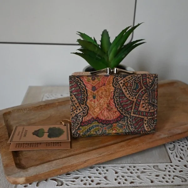 Pequeña cartera compacta de corcho