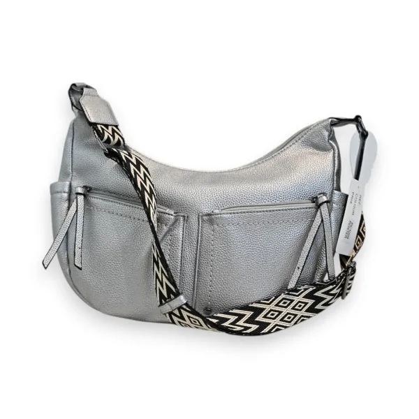 Sac Bandoulière Argenté Multi-Poches Melanie Paris