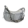 Multi-Pocket Silver Crossbody Bag Melanie Paris