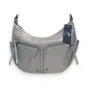 Bolso Bandolera Plateado Multi-Bolsillos | Diseño Contemporáneo | Melanie Paris