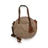 Sac rond chevron camel Mélanie Paris - Élégant sac à main tendance