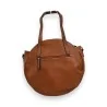 Bolso redondo chevron camel Mélanie Paris - Elegante bolso de mano de moda