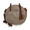 Bolso redondo chevron camel Mélanie Paris - Elegante bolso de mano de moda