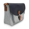 Elegante bolso bandolera Mélanie Paris - Lino Azul Marino y Lurex | Moda Tendencia
