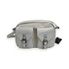 Melanie Paris Double Pocket Beige Crossbody Bag