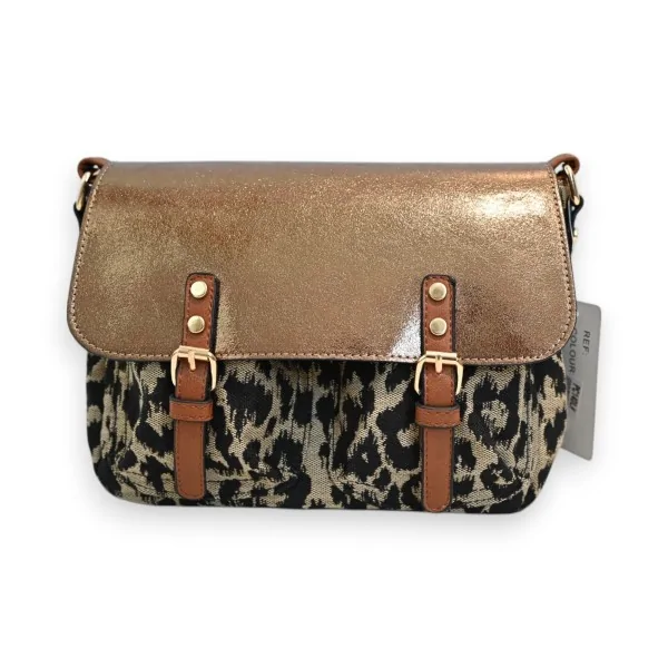 Bolsa transversal Mélanie Paris Leopardo Cobre