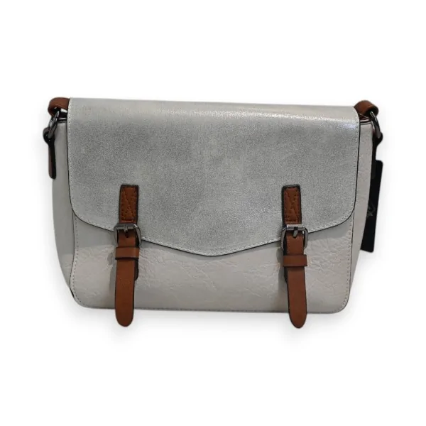 Bolsa transversal Mélanie Paris Elegância Prateada