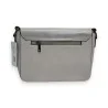 Melanie Paris Silver Crossbody Bag | Elegant Metallic Flap Bag