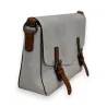 Bolsa tiracolo prateada Mélanie Paris | Elegante bolsa com aba metalizada