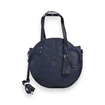Borsa rotonda Mélanie Paris Mandala Blu marino