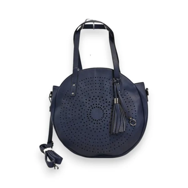 Borsa rotonda Mélanie Paris Mandala Blu marino