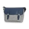 Umhängetasche Mélanie Paris Elegante Schultertasche Marineblau und Leinen