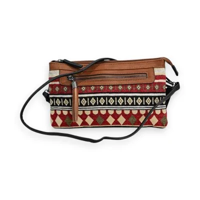 Borsa a tracolla etnica Mélanie Paris cammello