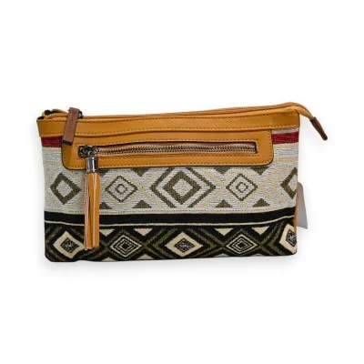Melanie Paris ethnic shoulder bag in mustard