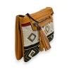Bolso bandolera bohemio chic Mélanie Paris - Elegante estampado étnico mostaza