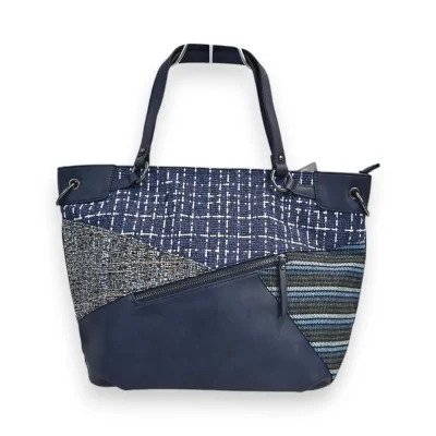 Bolsa de mão Mélanie Paris Patchwork Azul Marinho