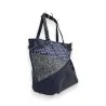 Bolsa de mão Patchwork Mélanie Paris - Design Geométrico Azul Marinho | Moda Tendência