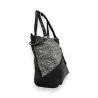 Bolsa de Mão Patchwork Preto e Cinza Mélanie Paris | Design Moderno e Elegante