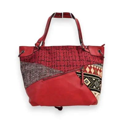 Bolsa de Mão Patchwork Vermelha Mélanie Paris