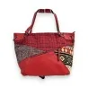 Melanie Paris Red Patchwork Handbag