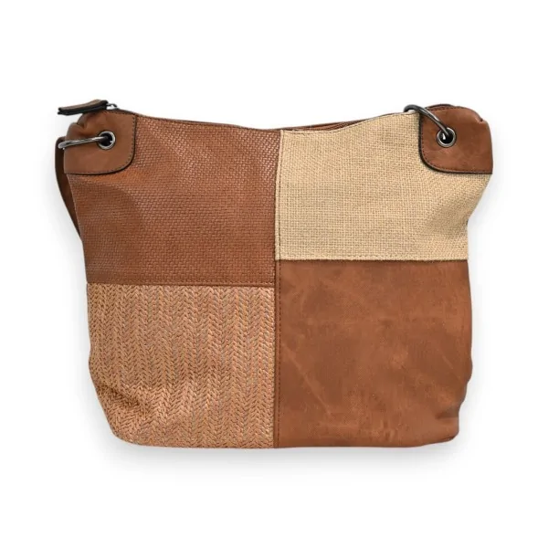Bolsa tiracolo patchwork Mélanie Paris Camel