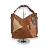 Sac à Main Patchwork Mélanie Paris Camel | Design Multi-Textures Élégant